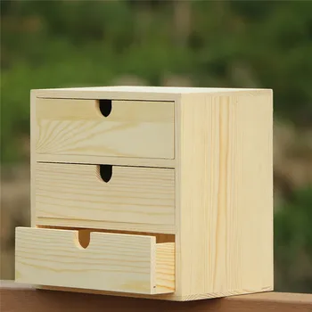 

Wood storage box desktop cosmetic storage office desk storage Makeup Organizer Little Home Office Desktop Drawer Organizer