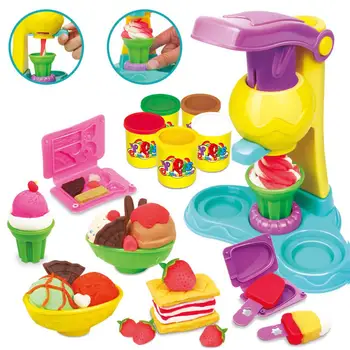 

LeadingStar Kids Girls DIY Colorful Simulate Plasticine Ice Cream Maker Set Play House Puzzles Toy