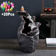 Подарок 20 шт. пирамидки благовоний водопада курильница для благовоний горелка креативный в форме лотоса Зеленый завод гидропонный горшок