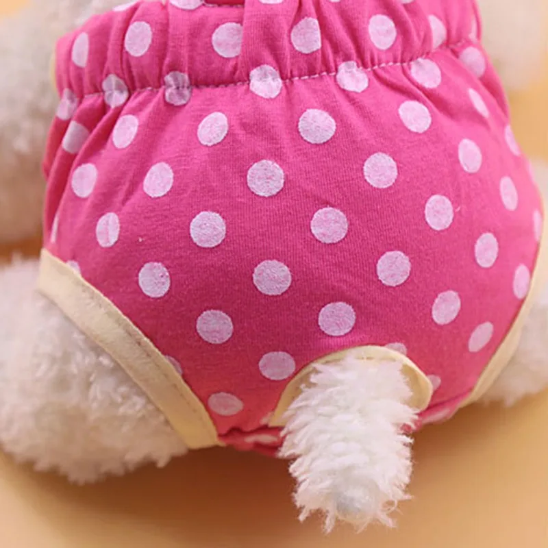 Dog Diapers Pet Diapers Dog Nappies Dog Shorts Washable Female Dog Diaper Sanitary Shorts Panties Pet Physiological Pants Dog Clothes Dot Print Underwear Briefs Pet Products