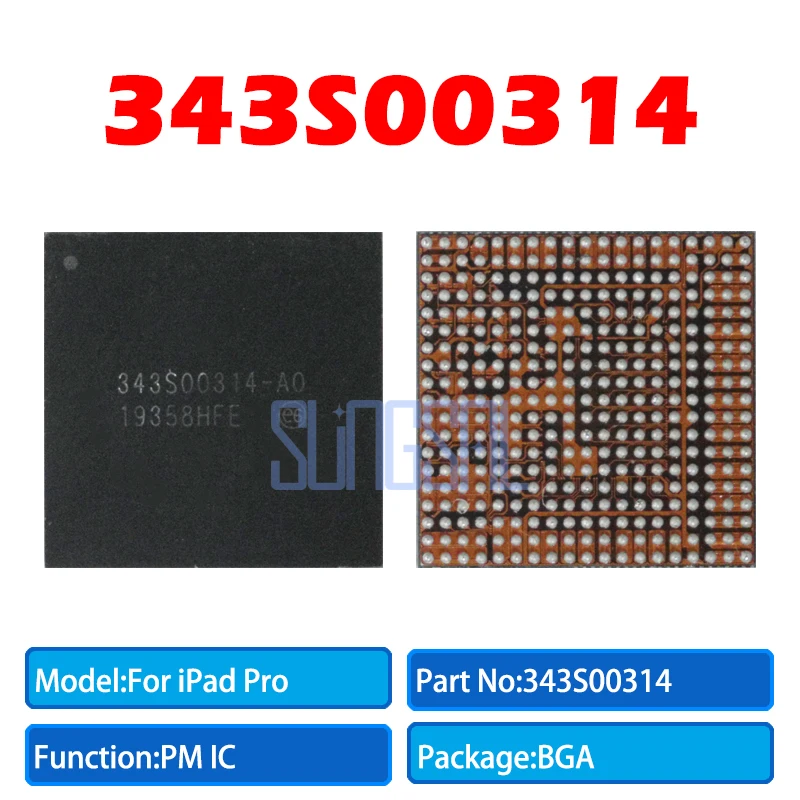 

2pcs/Lot 343S00314 343S00314-A0 Power IC For iPad 7th Pro 10.5 A2197 A2200 A2198 PMIC Chip A1701 A1709 A1852 Main PM IC Chip