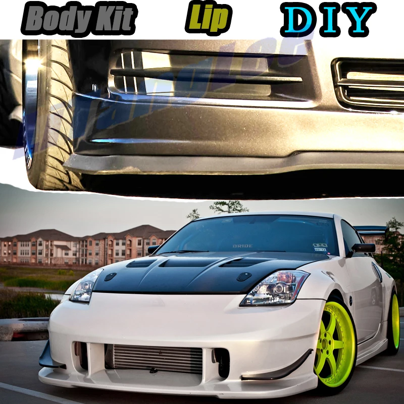 For Nissan Fairlady Z  300ZX Z31 Z32 Z33 Z34 Tuning Front Splitter Bumper Lip Front Skirt Bodykit demo