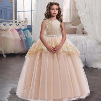 

2020 Summer Evening Party Dresses Bridesmaid Dress Kids Dresses For Girls Mesh Princess Dress Girl Wedding Dress 9 10 12 Years