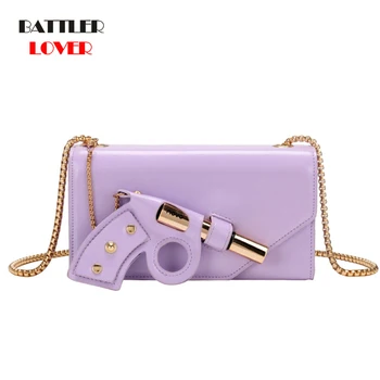 

Women Messenger Retro Pattern Pistol Shoulder Bags Crossbody Bags Flap 2020 New for Female Solid Casual Leather No Pocket Single