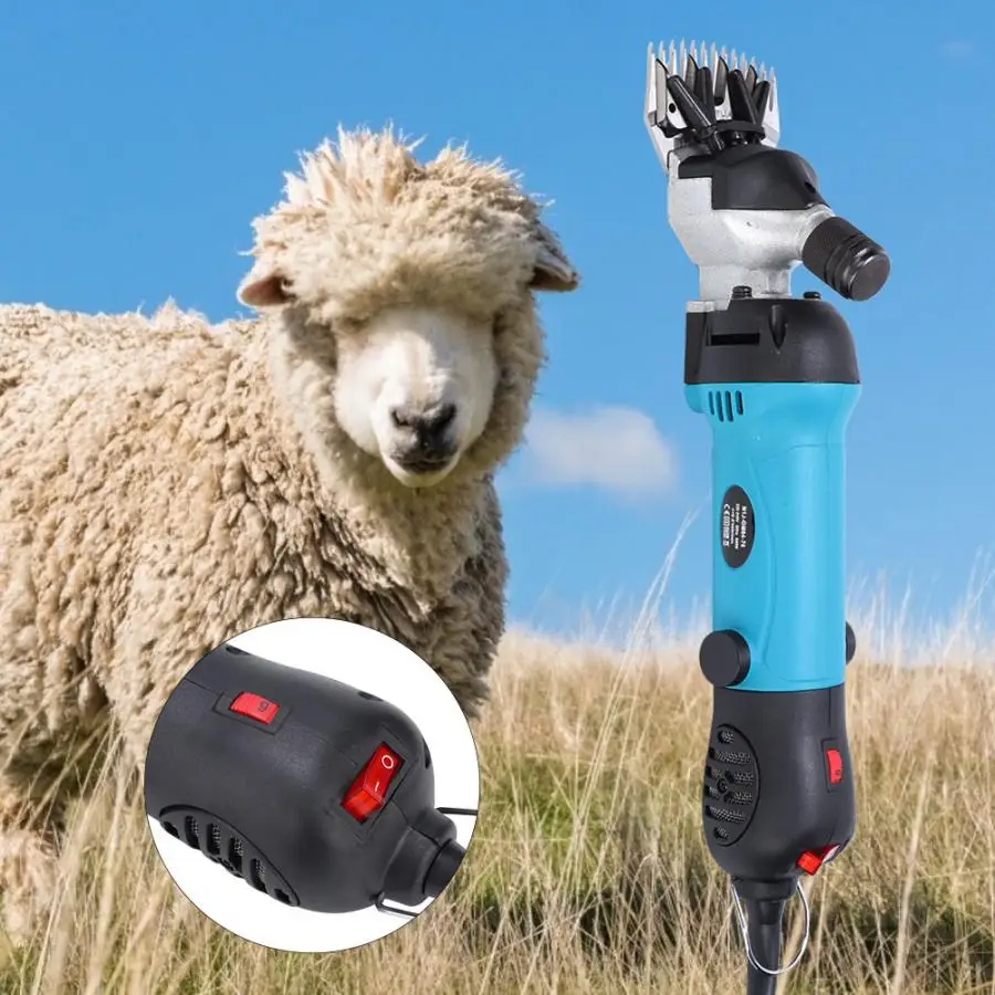 Grooming Scissors Set Portable Electric Sheep Clipper Wool Shearing Shears with Speed Adjustment Straight Curved Tools
