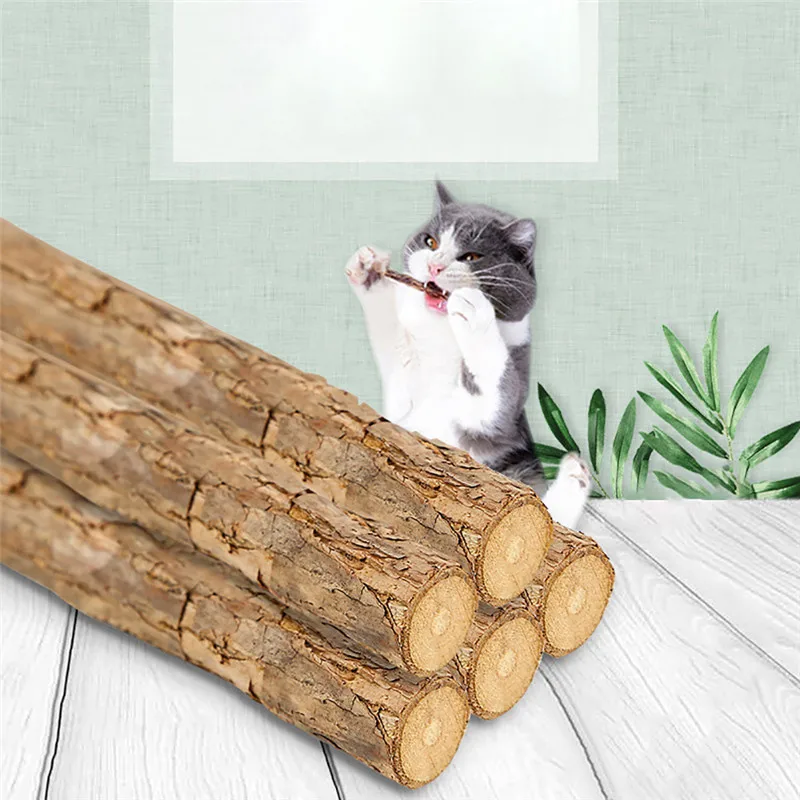 

5pcs Pure Natural Catnip Pet Cat Toy Molar Toothpaste Branch Cleaning Teeth Silvervine Cat Snacks Sticks Pet Toys Supplies