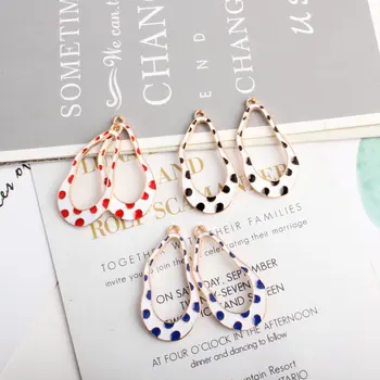 

10Pcs/Lot Irregular Water Drop Pendant Wave Point Oval Enamel Charms DIY Accessories For Handmade Women Jewelry Necklace Earring