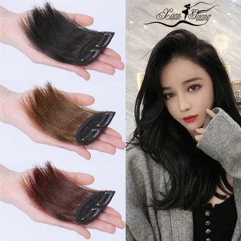 

XUANGUANG 2 clips in hair extensions human hair manufacturing Thin and light invisible black brown