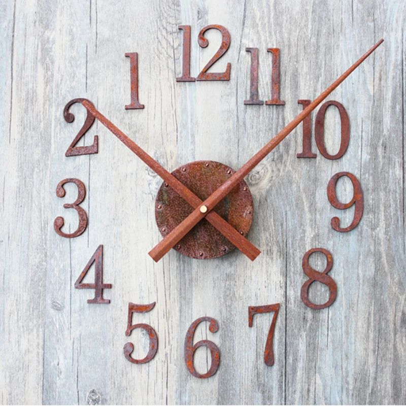 

Reverse Wall Clock Modern Design Retro DIY Clocks Creative Abstract Metal Art Wall Decor Reversible Watch Home Decoration 19.6"