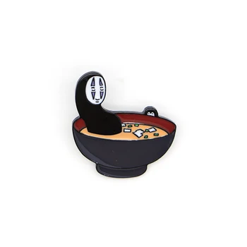 

20pcs/lot Hayao Miyazak Anime Brooches Spirited Away No Face Man Enamel Pin for Kids Lapel Pin Hat Bag Pins Women Bow Brooch S62