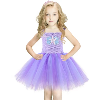 

Mermaid Princess Tutu Dress with Headband Starfish Shells Kids Tutu Dresses for Girls Birthday Party Clothes Halloween Costume