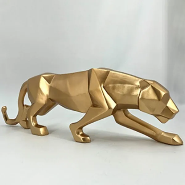 ZXY-NAN Leopard Resin Model Crafts Ornaments Office Bar Sculpture Geometric Statue Animal Origami Abstract Decoration Gift Interesting Home Decoration