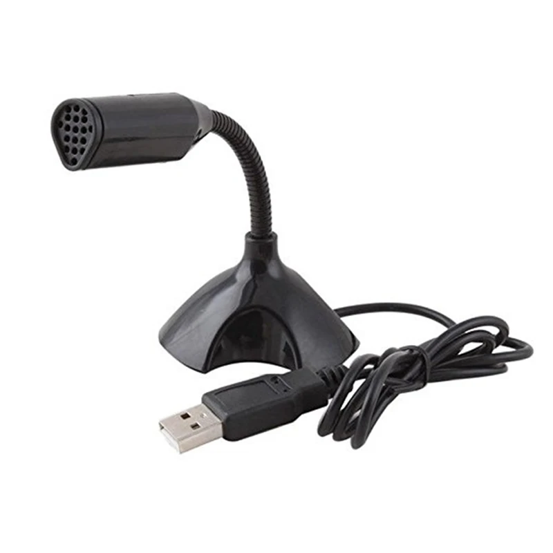 Micrófono para portátil USB ajustable Mini micrófono de voz de estudio micrófono con soporte para PC de escritorio Multimedia