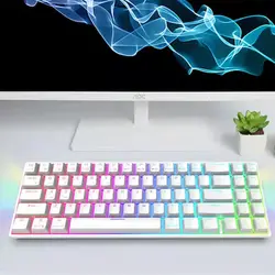 Teclado de jogo mecânico à prova de água backlit led com 81 teclas anti fantasma chaves diy azul interruptores branco z88