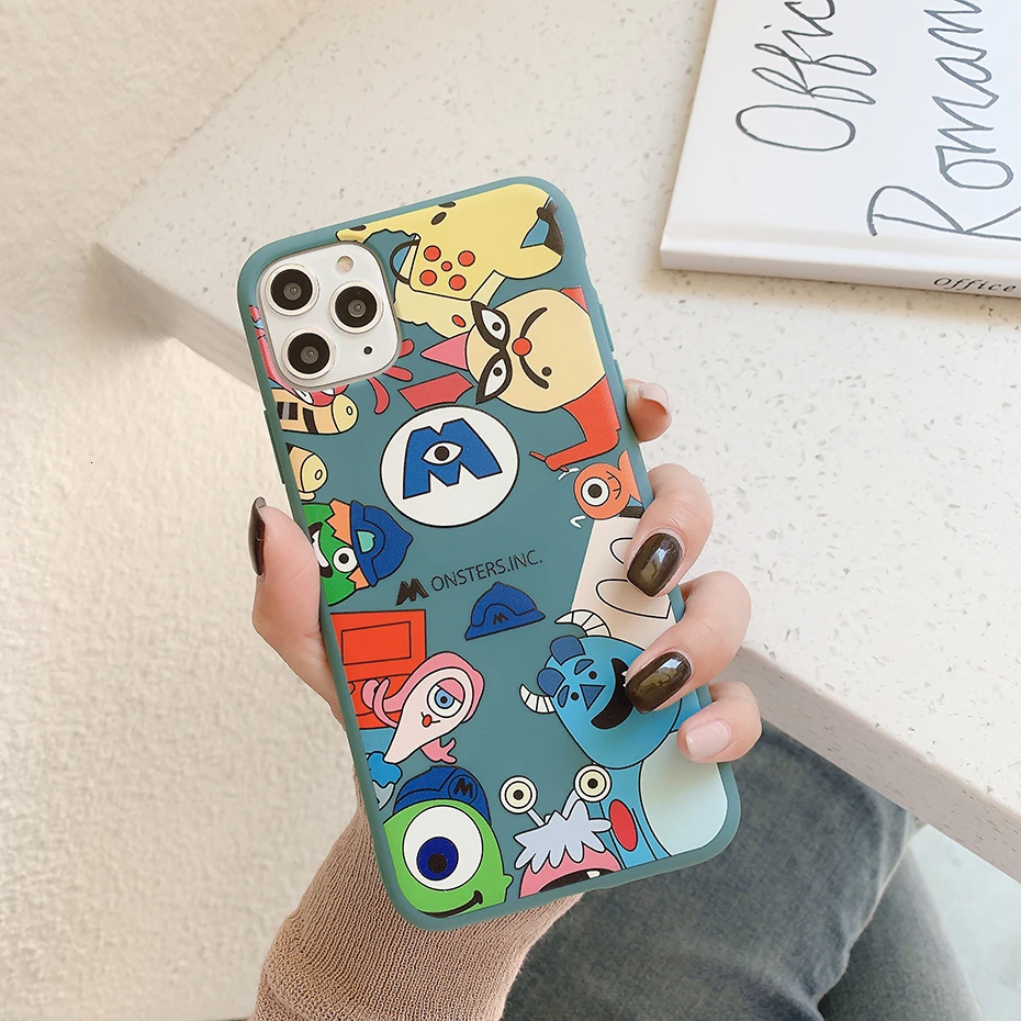 Cartoon Monster University Case for iPhone 11 Pro XR XS Max Phone Case for iPhone 8 7 6 6S Plus 11Pro Cartoon Soft TPU Cover