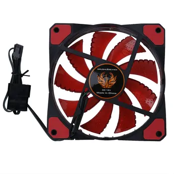 

120mm 15 LED Ultra Silent Computer PC Case Cooling Fan 15 LEDs 12V With Rubber Quiet Molex Connector 3 / 4Pin plug fans Cooler