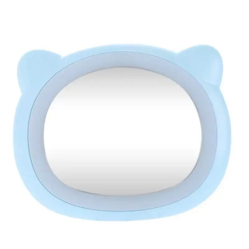 Portable USB Mini LED Makeup Mirror Cosmetic Cute Bear Hand Held Chargeable Darkness Light Travel 3