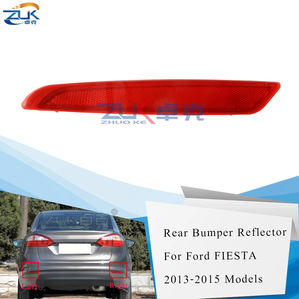 ZUK отражатель заднего бампера противотуманная фара для Ford Fiesta Sedan MK6 6th 2013 предупреждающие стикеры на автомобиле свет