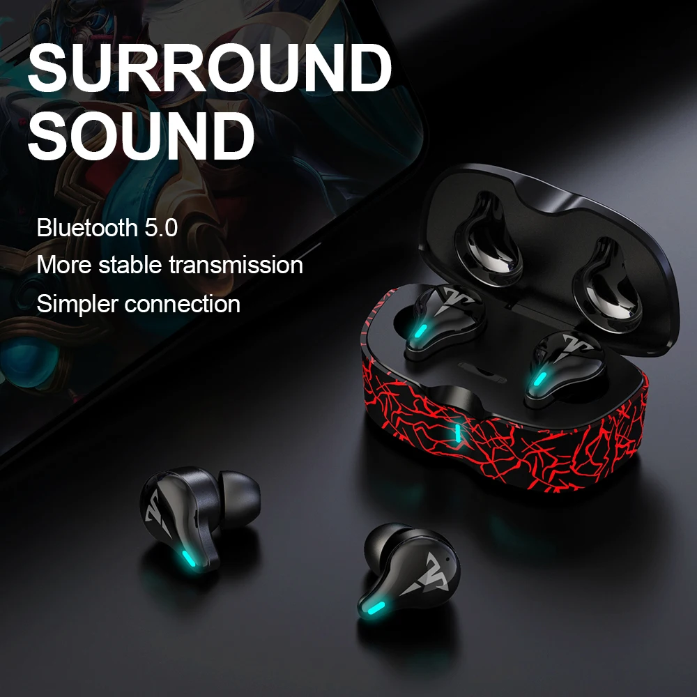 Игровые наушники KINGSTAR TWS с низкой задержкой Bluetooth микрофоном бас аудио