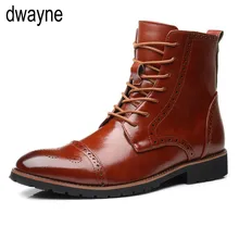 Мужские кожаные ботинки с перфорацией типа «броги»; сезон осень-зима; классические мужские ботинки в британском стиле; Ботинки martin размера плюс 38-48; 4hjm