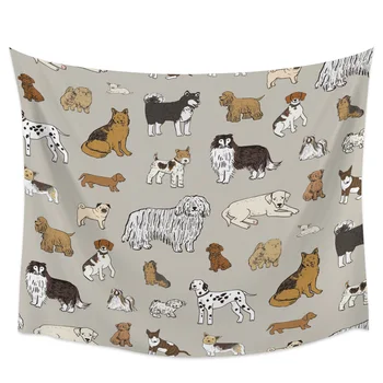 

Cartoon Dog Pet Lover Kawaii Wall Hanging Wall Decor Bedspread Wall Art Coverlet Curtain Towel Scarf Throw Table Cloth Decor