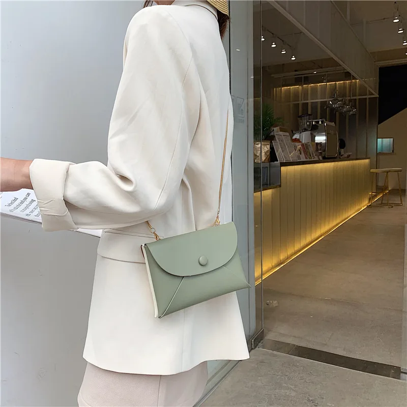 

2019 New Style Textured WOMEN'S Bag Fashion Envelope Shoulder Bag Versatile Western Style Chain Oblique Bag