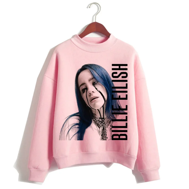 Billie eilish Толстовка для женщин harajuku мода billie eilish ulzzang розовый принт Женская одежда Графический мультфильм кавайный капюшон