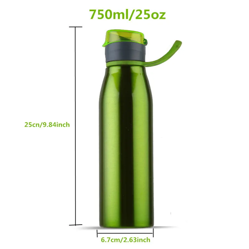 BPA-FREE 750 мл/25 унций нержавеющая сталь 304 спортивный и открытый альпинистский чайник американский стиль моя бутылка для воды портативная ручка всплывающая крышка