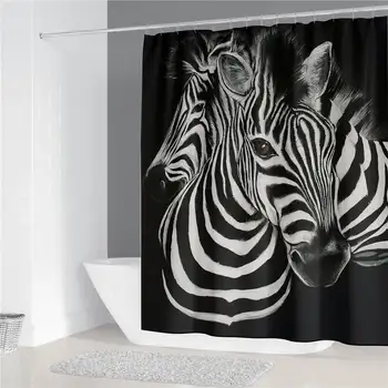 

2020 Bath Curtains 3D New Design Horse Printing Waterproof Bath Shower Curtains 180*200 CM