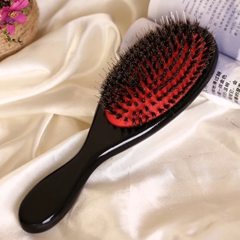 Boar Bristle Hair Brush In Paddle Brush Hair Comb Scalp Massage Brush