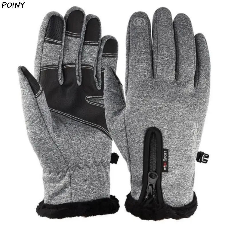 

Winter Gloves Mens Touch Screen Waterproof Windproof Skiing Cold Gloves Womens Warm Fashion Outdoor Sports Riding Zipper Gloves