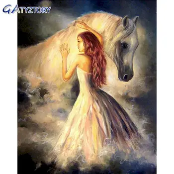 

Painting By Numbers Kids Horse And Girl Photo Frames For Picture Decoration Bedroom Adult Acrylic Canvas For Drawing Gatyztory D