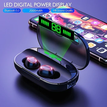 

Kjoew 9D TWS Bluetooth 5.0 Earphones Cinema HD Surround Stereo Noise Cancelling 2000mAh Power With Mic Wireless Earphone