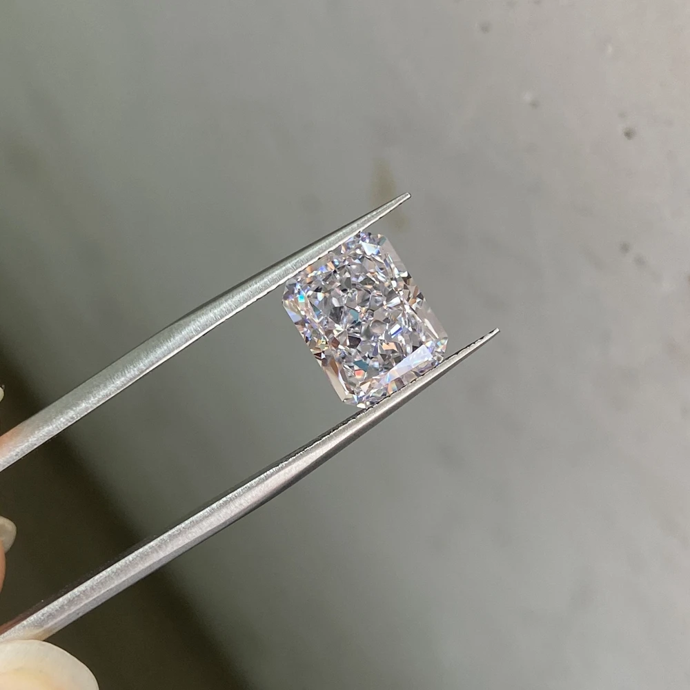 Meisidian 6A White CZ 8X10 4 CTS Radiant Ice Crushed Cut Cubic Zirconia Diamond Price Per Carat