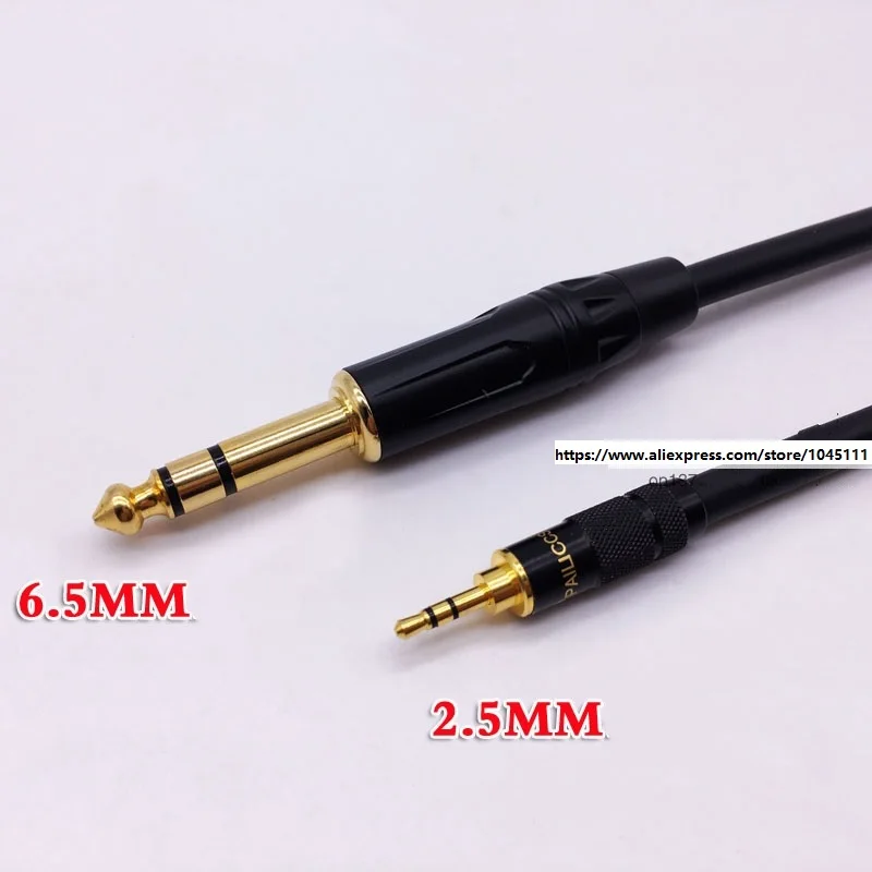Diy Alta Fidelidade Macho 2.5 mm a 6.35 mm Macho Cabo de Áudio Estéreo 2.5 a 6.5 6.35 Trs