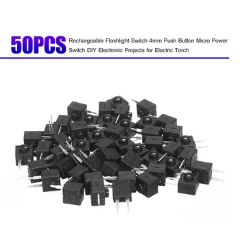 

50PCS Rechargeable Flashlight Switch 4mm Push Button Micro Power Switch DIY Electronic Projects for Electric Torch