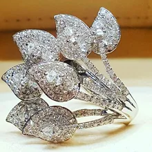 Роскошные женские вечерние кольца с геометрическим кристаллом, элегантные свадебные кольца для женщин, модные вечерние кольца с серебряным наполнением для помолвки