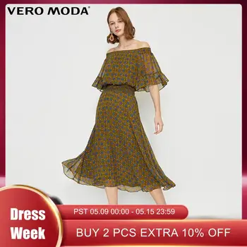 

Vero Moda Women‘s Printed Off-the-shoulder Chiffon Dress | 31926Z554