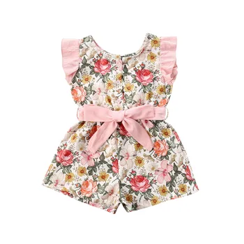 

Summer Baby Kid Girl Romper Floral Sleeveless Romper Clothes Spring Summer Romper For Kid Girl