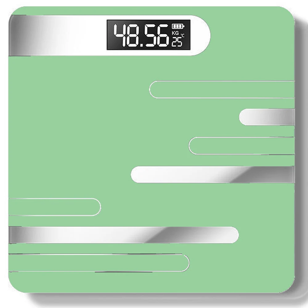 Напольные весы для ванной комнаты, стеклянные умные электронные весы, розовые, зарядка через usb, ЖК-дисплей, весы для тела, цифровые весы для тела - Цвет: green BMI Battery
