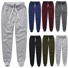 Мужские повседневные штаны, плотные теплые штаны для тренировок, Мужские штаны для бодибилдинга, модные уличные спортивные штаны, одноцветные штаны для мужчин