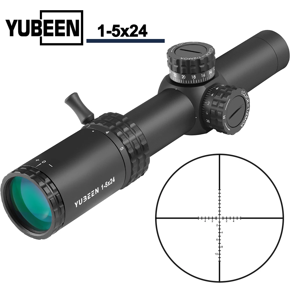 YUBEEN 1-5x24 Hunting Rifle Scope Tactical Optical Sight Airsoft Air Compact AR15 | Спорт и развлечения