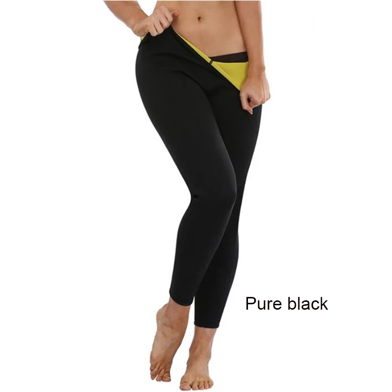 LAZAWG для похудения, хит, неопреновые спортивные штаны для сауны, для тренировки бедер, для похудения, Капри, леггинсы, для коррекции фигуры, модный дизайн, для похудения - Цвет: pure black pants