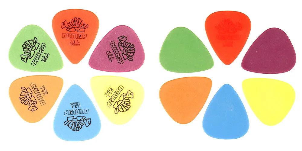 Description Picture 4 of item50pcs Dunlop Guitar Picks Electric Guitar Parts Plectrum Accessories 6 Kinds Thickness Pick With Box