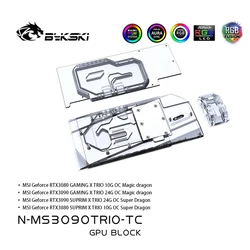 Bykski – bloc de fond de panier cpu pour MSI RTX3090 3080Ti 3080 Gaming X Trio/suprême X, mémoire graphique, refroidisseur N MS3090TRIO TC 