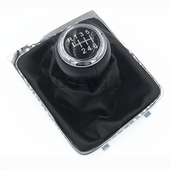 

Free Shipping 6 Speed Gear Head Black Shift Knob Gear Knob Boot Gaiter Frame For VW Passat B6