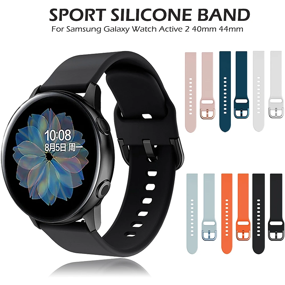 20 мм ремешок для активных 2 40 44 силиконовый samsung Galaxy Watch 42 мм/gear S2 браслет Amazfit Gtr