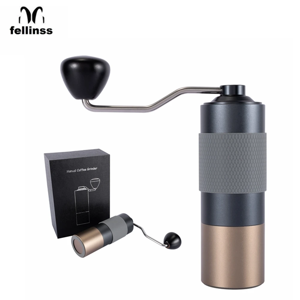 Fellinss KF75 Manual Coffee Grinder High Quality Stainless Steel 420 Burr Wooden Handle Portable Hand Maker Holiday Gift | Дом и сад