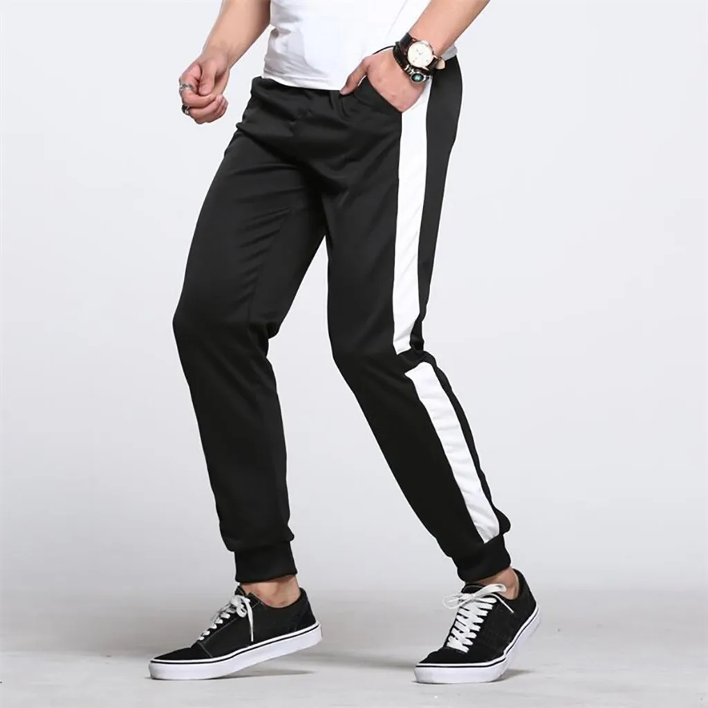 

Mens Pants 2019 Summer Mens Long Striped Straps Elastic hip hop Casual Pencil Pant Sweatpants Trousers Jogger Pants streetwear