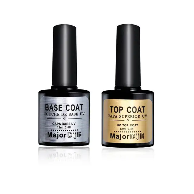 2pc/set Top Base Coat Clear Nail Polish Vernis Semi Permanant UV Soak